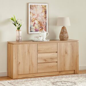 خزانة بوفيه جانبية بـ3 أدراج وبابين من بالي