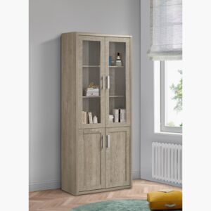 خزانة كتب ببابين زجاج كيرفي