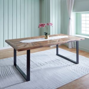 طاولة طعام 8 مقاعد من الخشب الصلب من فلوريا