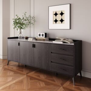 وحدة تخزين 3 أبواب و3 أدراج وسطح من الحجر الملبد من مارويل	