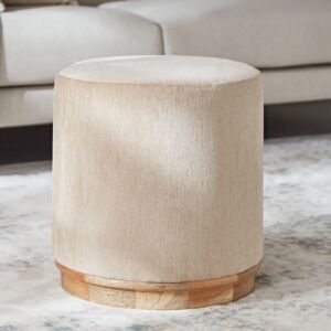 مقعد ومسند قدم قماشي - بيج