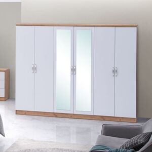 خزانة ملابس 6 أبواب مع مرآتين جونو