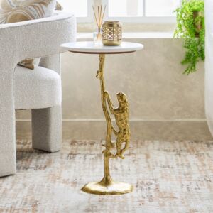 طاولة جانبية بسطح من الرخام الأصلي من ليوبارد