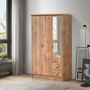 خزانة ملابس بـ 3 أبواب ودرجين ومرآة من كارنيشن