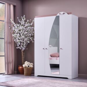 دولاب ملابس بـ3 أبواب مع مرآة من بيد