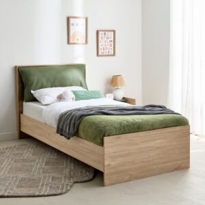 سرير فردي بلوح رأسي منجد من فيرن - 90x200 سم