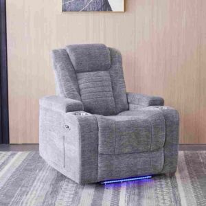 كرسي استرخاء كهربائي ومساحة تخزين وإضاءة ليد وحامل أكواب نكست جاميكا