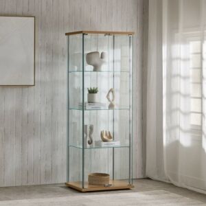 خزانة جانبية زجاج ببابين و3 رفوف من دوفر