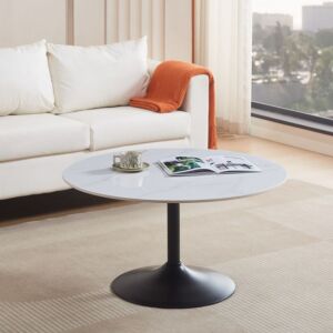 طاولة قهوة حجر ملبد مستديرة من إلفيس