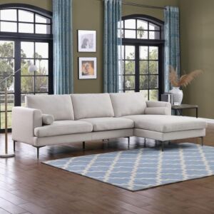 كنب زاوية يمين 4 مقاعد مع وسادتين دائريتين من أمارى