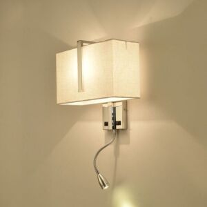 اضاءة جدارية مع كشاف كروم - بيج وفضي