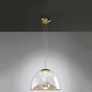 إنارة معلقة قبة وجبل 12 وات زجاج - ذهبي