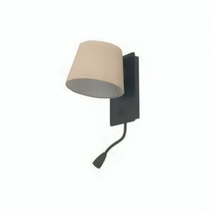 اضاءة جدارية فندقي دائري مع كشاف رينو - أسود وبيج