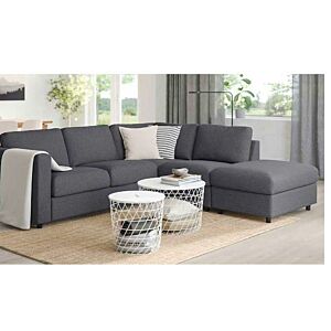 كنب زاوية شكل حرف ال ميرلا - رصاصي