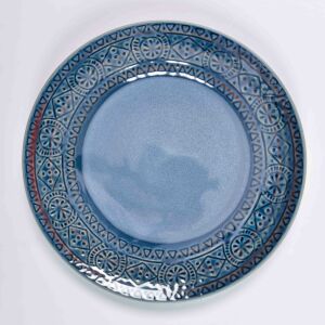 صحن عشاء  بلوسوم - ازرق واحمر