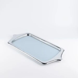 صينية تقديم ستانليس ستيل من جوار - ازرق وفضي