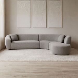 كنب زاوية ديڤانو كورڤو - رمادي