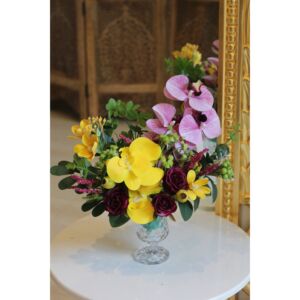 طقم فازة وورد صناعي فيركال