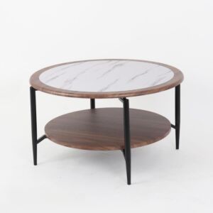 طاولة قهوة دائرية جويدو - بني ومتعدد الالوان