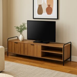 طاولة تلفزيون بمساحة تخزين روما 160سم - بني واسود