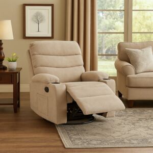 كرسي استرخاء دوار مخمل ريڤا - بيج