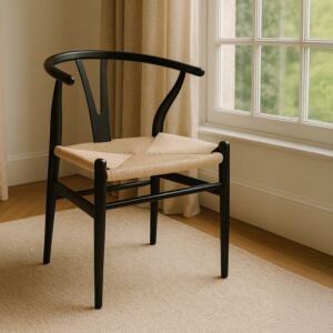 كرسي طعام بريز - اسود وبيج