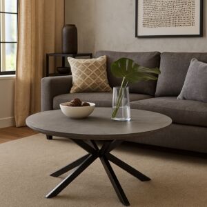 طاولة قهوة افتار - رمادي واسود