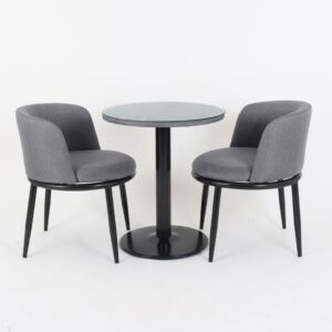 طقم طاولة مع مقعدين خارجي سايا - رمادي واسود