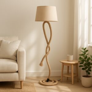 ابجورة ارضية منسوج بالحبل - بيج