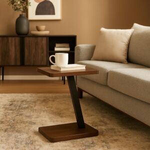 طاولة جانبية ميلان - بني وأسود