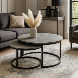 طقم طاولة قهوة أوربت - 2 قطع - رمادي