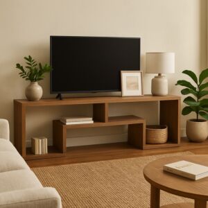 طاولة تلفزيون فلك - بني