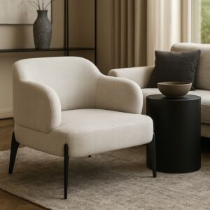 كرسي مفرد مخمل روبيرتو - بيج