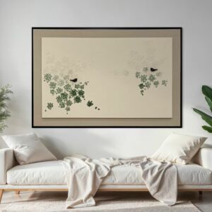 لوحة جدارية رسم يدوي بيرونا 180X100 سم - برواز اسود