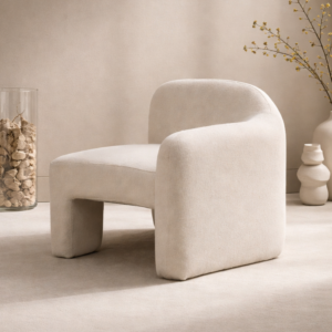 كرسي مفرد ذراع يسار يمال - بيج فاتح