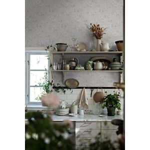 ورق جدران منقوش كوتج جاردن - ابيض