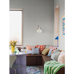 ورق جدران هندسي منقوش - ابيض واسود