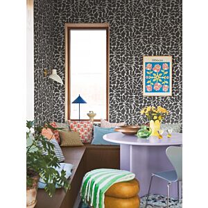 ورق جدران منقوش - ابيض واسود