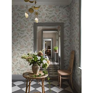 ورق جدران منقوش زهور - وردي