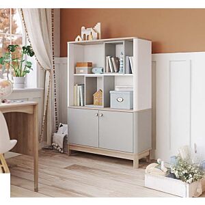 وحدة تخزين رفوف وابواب بونو - رمادي ومتعدد الالوان