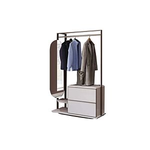 علاقة ملابس بالي مع وحدة ادراج ومرآة