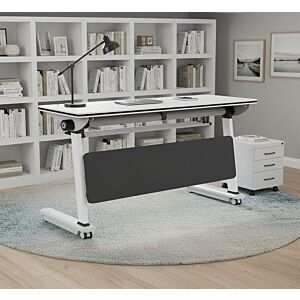 طاولة مكتب بلكو قابل للطي 180 سم - ابيض واسود