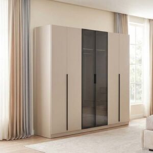 خزانة ملابس هايلي - 6 أبواب - بيج