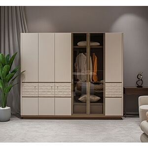 دولاب ملابس برادا - 6 أبواب - بيج