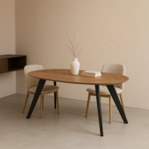 طاولة طعام كريك 200 سم 6 اشخاص - بني