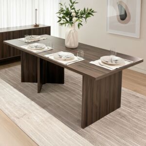 طاولة طعام - 8 اشخاص - بلس - بني