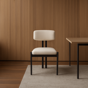 كرسي طعام بيلا - أبيض عاجي واسود