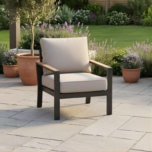 كرسي خارجي مفرد هايب - رمادي واسود