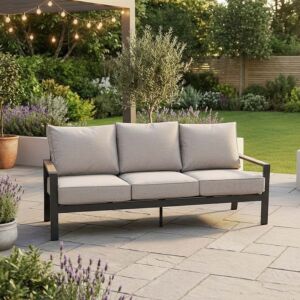 كرسي خارجي هايب - 3 مقاعد - رمادي واسود