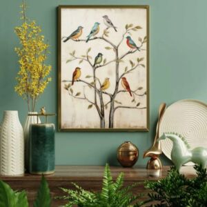 لوحة جدارية مورف - 90×120 سم - خشب بيج فاتح عريض